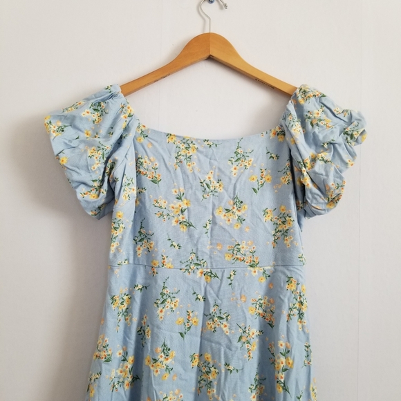 NWOT August Sky Floral Off Shoulder Midi Dress Size Large - Picture 3 of 10